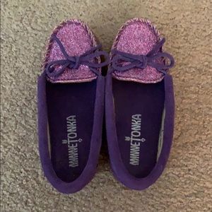 Purple sparkle Minnetonka shoes